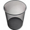 Corbeille à papier 23 l H350xD.295 mm avec décor perforé acier noir HELIT
