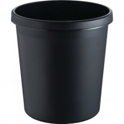 Corbeille à papier 18 l H331xD.315 mm avec bord à poignée plastique noir HELIT (Par 6)