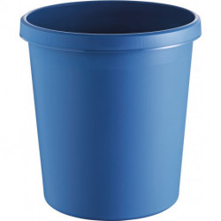 Corbeille à papier 18 l H331xD.315 mm avec bord à poignée plastique bleu HELIT (Par 6)