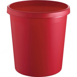 Corbeille à papier 18 l H331xD.315 mm avec bord à poignée plastique rouge HELIT (Par 6)