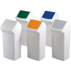 Poubelle de tri 40 l H747xl320xP366 mm blanc gris avec couvercle DURABLE