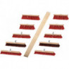 Set de balais Outdoor 8 Elaston 2 Elaston/Arenga longueur 400/500/600 mm avec 10 manches longueur 1400 mm