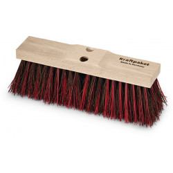 Balai de cantonnier grande performance Bahia/Elaston longueur 400 mm avec 2 trous d’emmanchement monture bois KRAFTPAKET