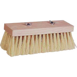 Balai brosse pour goudron longueur 225 mm coco nature corps en bois plat avec vis à ailettes