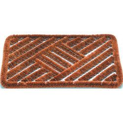 Paillasson brosses en coco coco naturel/acier L390xl590xS30 mm