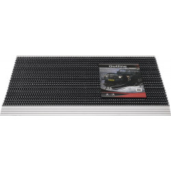 Paillasson bord d’attaque alu noir/argent PP/aluminium L500xl800xS22 mm