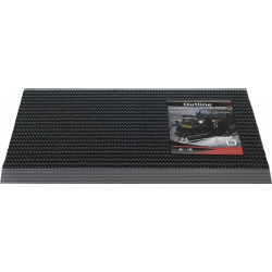 Paillasson bord d’attaque alu noir/noir PP/aluminium L500xl800xS22 mm