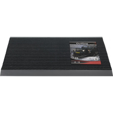 Paillasson bord d’attaque alu noir/noir PP/aluminium L500xl800xS22 mm