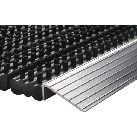 Paillasson bord d’attaque alu noir/argent PP/aluminium L430xl750xS22 mm