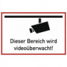 Pictogramme d'information surveillance vidéo L300xl200 mm blanc noir film