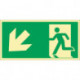 Panneau d'évacuation DIN EN ISO 7010 L297xl148 mm issue de secours à gauche en bas plastique