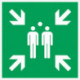 Panneau d'évacuation ASR A1.3/DIN EN ISO 7010 L400xl400 mm point de rassemblement aluminium