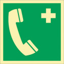 Panneau d'évacuation ASR A1.3/DIN EN ISO 7010/DIN 67510 L148xl148 mm téléphone de secours plastique