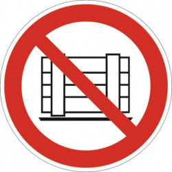 Symbole d’interdiction ASR A1.3/DIN EN ISO 7010 dépôt et entreposage interdits film