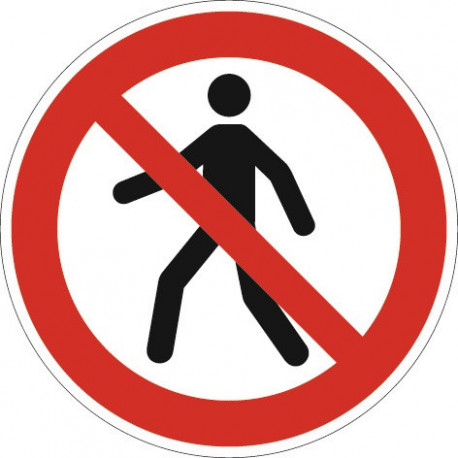 Symbole d’interdiction ASR A1.3/DIN EN ISO 7010 interdit aux piétons plastique