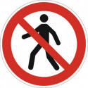 Symbole d’interdiction ASR A1.3/DIN EN ISO 7010 interdit aux piétons plastique