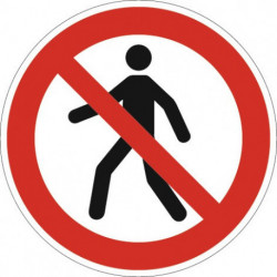 Symbole d’interdiction ASR A1.3/DIN EN ISO 7010 interdit aux piétons film
