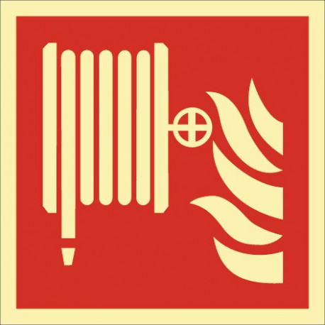 Panneau de sécurité incendie ASR A1.3/DIN EN ISO 7010/DIN 67510 L148xl148 mm tuyau de poste d’incendie mural plastique