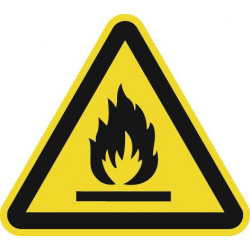 Panneau d’avertissement ASR A1.3/DIN EN ISO 7010 200 mm danger, substances inflammables plastique