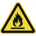 Panneau d’avertissement ASR A1.3/DIN EN ISO 7010 200 mm danger, substances inflammables plastique