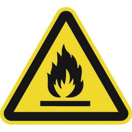 Panneau d’avertissement ASR A1.3/DIN EN ISO 7010 200 mm danger substances infla