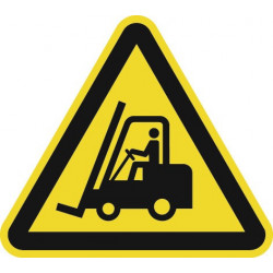 Panneau d’avertissement ASR A1.3/DIN EN ISO 7010 200 mm danger, passage d’engins de manutention plastique