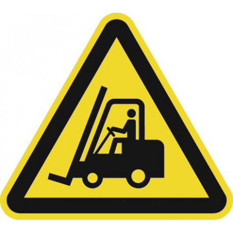 Panneau d’avertissement ASR A1.3/DIN EN ISO 7010 200 mm danger, passage d’engins de manutention plastique