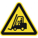 Panneau d’avertissement ASR A1.3/DIN EN ISO 7010 200 mm danger, passage d’engins de manutention plastique