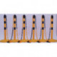 Ensemble de potelets de blocage PU jaune/noir avec pied 6 pans D63xH1000 mm 6 poteaux et 5 chaînes