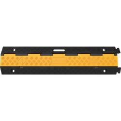 Protège câbles et tuyaux L980xl240xH45 mm caoutchouc noir/jaune 2 canaux