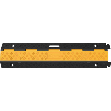 Protège câbles et tuyaux L980xl240xH45 mm caoutchouc noir/jaune 2 canaux