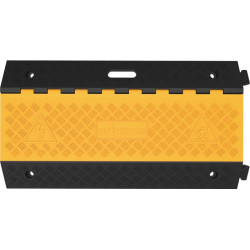 Protège câbles et tuyaux L900xl500xH70 mm caoutchouc noir/jaune 3 canaux
