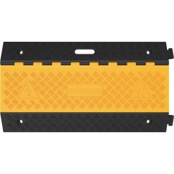 Protège câbles et tuyaux L900xl500xH50 mm caoutchouc noir/jaune 5 canaux