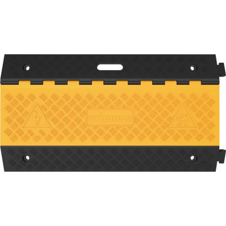 Protège câbles et tuyaux L900xl500xH50 mm caoutchouc noir/jaune 5 canaux