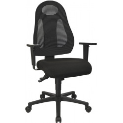 Chaise de bureau pivotante avec mécanisme synchrone noir/noir 420-530 mm sans accoudoirs TOPSTAR