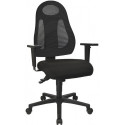 Chaise de bureau pivotante avec mécanisme synchrone noir/noir 420-530 mm sans accoudoirs TOPSTAR