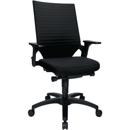 Chaise de bureau pivotante avec technique auto-synchrone noir 420-550 mm avec accoudoir capacité charge 110 kg TOPSTAR