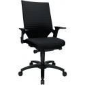 Chaise de bureau pivotante avec technique auto-synchrone noir 420-550 mm avec accoudoir capacité charge 110 kg TOPSTAR