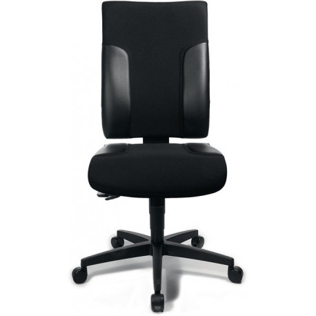 Chaise de bureau pivotante avec mécanisme synchrone noir/noir 420-540 mm sans accoudoirs capacité charge 110 kg TOPSTAR
