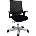 Chaise de bureau pivotante avec mécanisme synchrone ponctuel noir/noir 450-550 mm avec accoudoir capacité charge 110 kg TOPSTAR