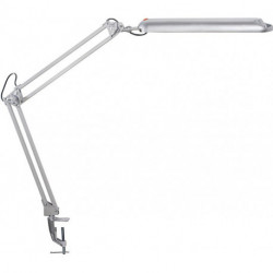 Lampe de bureau métal/plastique argent hauteur maxi. 450 mm avec pince de table