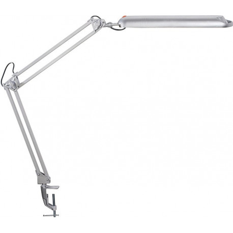 Lampe de bureau métal/plastique argent hauteur maxi. 450 mm avec pince de table