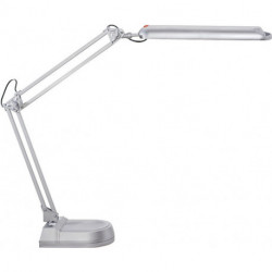Lampe de bureau métal/plastique argent hauteur maxi. 450 mm pied avec LED
