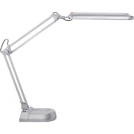 Lampe de bureau métal/plastique argent hauteur maxi. 450 mm pied avec LED