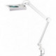 Éclairage à loupe à LED lunette 190,5 mm (7,5 po.) Pince de table blanc avec cache, tête rectangulaire