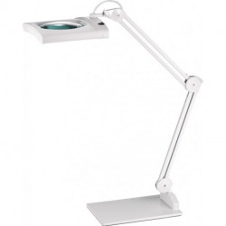 Éclairage à loupe à LED lunette 1905 mm (75 po.) pied blanc avec cache tête r
