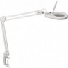 Éclairage à loupe à LED lunette 127 mm (5 po.) Pince de table blanc avec cache, tête ronde