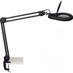 Éclairage à loupe à LED lunette 127 mm (5 po.) pied noir avec cache tête ronde