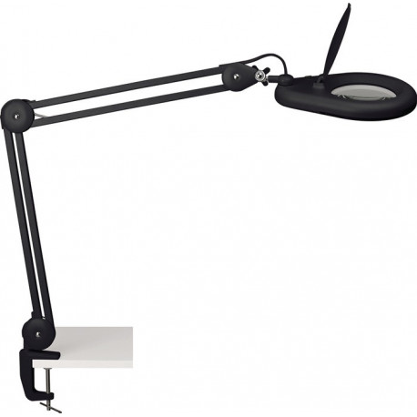 Éclairage à loupe à LED lunette 127 mm (5 po.) pied noir avec cache tête ronde