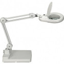 Éclairage à loupe à LED lunette 127 mm (5 po.) pied blanc avec cache tête ronde